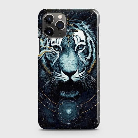 iPhone 11 Pro Cover - Vintage Galaxy Tiger Printed Hard Case with Life Time Colors Guarantee