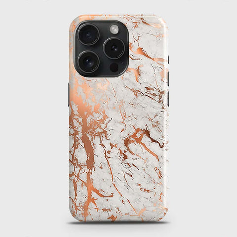 iPhone 15 Pro Cover - In Chic Rose Gold Chrome Style Printed Hard Case with Life Time Colors Guarantee