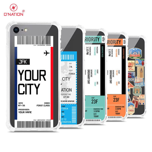 iPhone SE 2022 Cover - Personalised Boarding Pass Ticket Series - 5 Designs - Clear Phone Case - Soft Silicon Borders U14