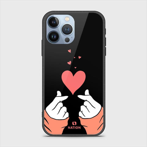 iPhone 13 Pro Cover - Onation Heart Series - HQ Ultra Shine Premium Infinity Glass Soft Silicon Borders Case