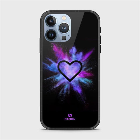 iPhone 13 Pro Cover - Onation Heart Series - HQ Ultra Shine Premium Infinity Glass Soft Silicon Borders Case