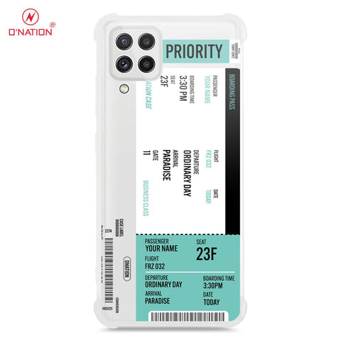 Samsung Galaxy M22 Cover - Personalised Boarding Pass Ticket Series - 5 Designs - Clear Phone Case - Soft Silicon Borders