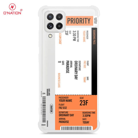 Samsung Galaxy M22 Cover - Personalised Boarding Pass Ticket Series - 5 Designs - Clear Phone Case - Soft Silicon Borders