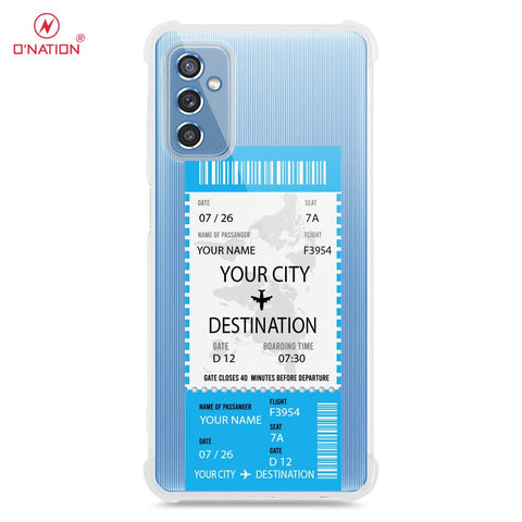 Samsung Galaxy M52 5G Cover - Personalised Boarding Pass Ticket Series - 5 Designs - Clear Phone Case - Soft Silicon Borders