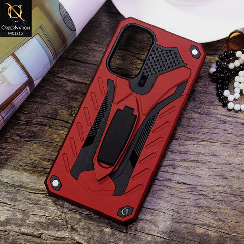 Oppo Reno 5 5G Cover - Red - Luxury Hybrid Shockproof Stand Case