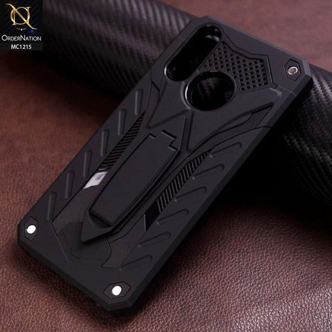 Vivo Y12 - Black -Hybrid Shockproof Stand Case