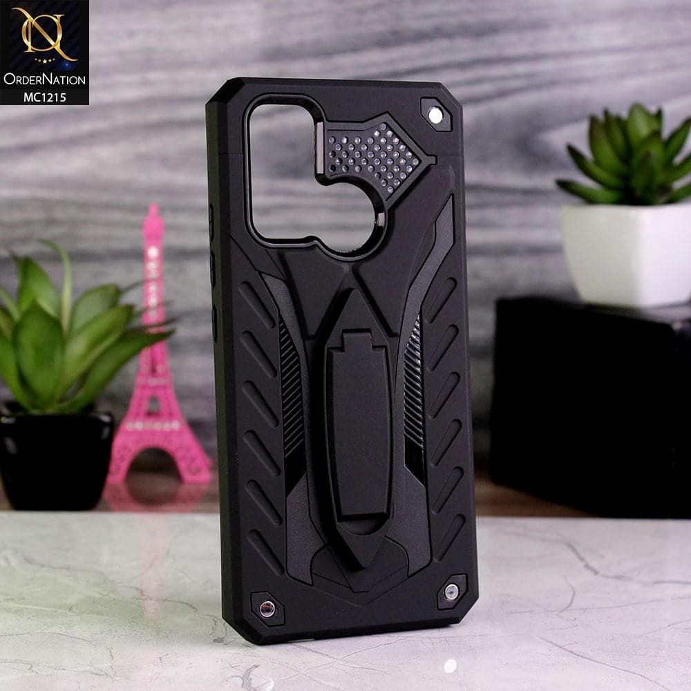 Vivo Y30 Cover - Black - Luxury Hybrid Shockproof Stand Case