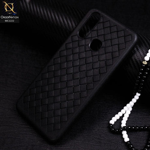 Vivo Y17 Cover - Black - New Stylish Cube Grid Patern Soft Case