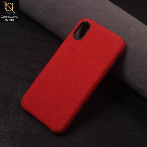 iPhone XS Max Cover - Red - Texture Surface PC Protective Case