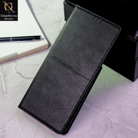 Oppo Reno 4 Pro Cover - Black - Rich Boss Flip Book Soft Leather Texture Case