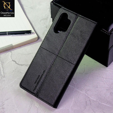 Samsung Galaxy A32 4G Cover - Black - Rich Boss Flip Book Soft Leather Texture Case