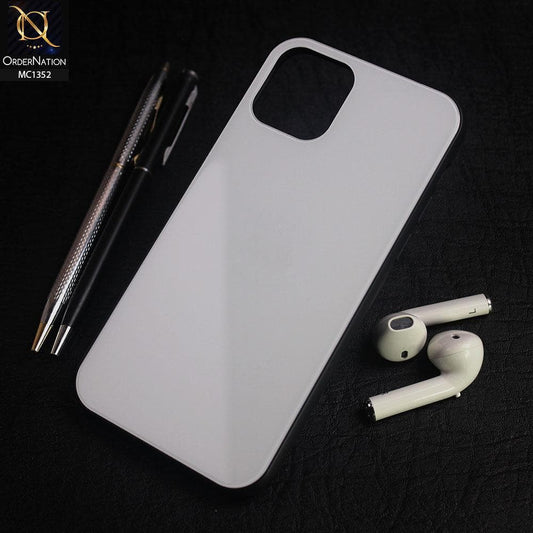 iPhone 11 Cover - White - Color Tempered Glass Soft Border Case