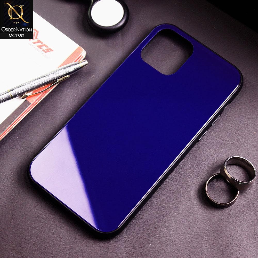 iPhone 11 Pro Cover - Royal Blue - Color Tempered Glass Soft Border Case