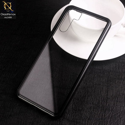 Oppo A31 Cover - Black - Luxury HQ Magnetic Back Glass Case - No Glass On Screen Side