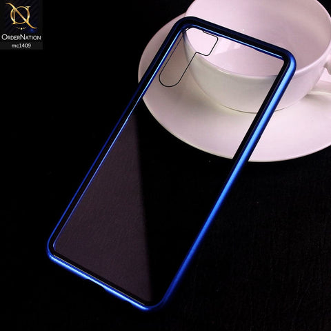 Oppo A31 Cover - Blue - Luxury HQ Magnetic Back Glass Case - No Glass On Screen Side