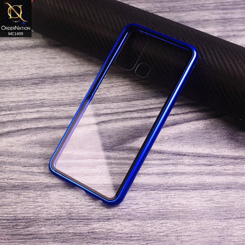 Vivo Y50 Cover - Blue - Luxury HQ Magnetic Back Glass Case No Glass On Screen Side