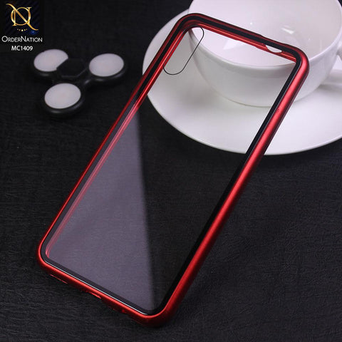 Huawei Y9s Cover - Red - Luxury HQ Magnetic Back Glass Case - No Glass on Screen Side