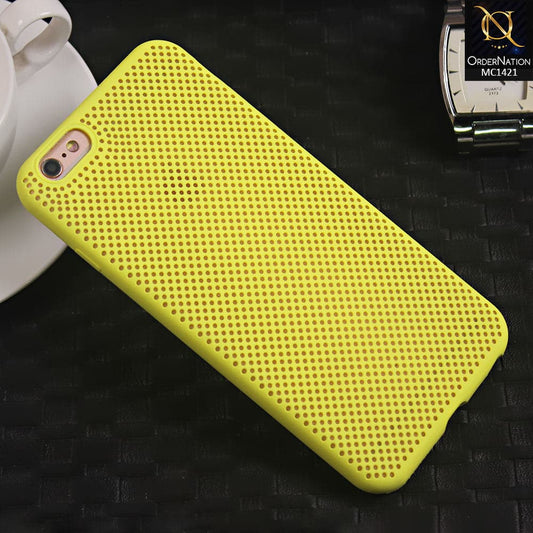 Soft Candy Doted Silica Gell Breathing Case For iPhone 6 Plus / 6s Plus - Yellow