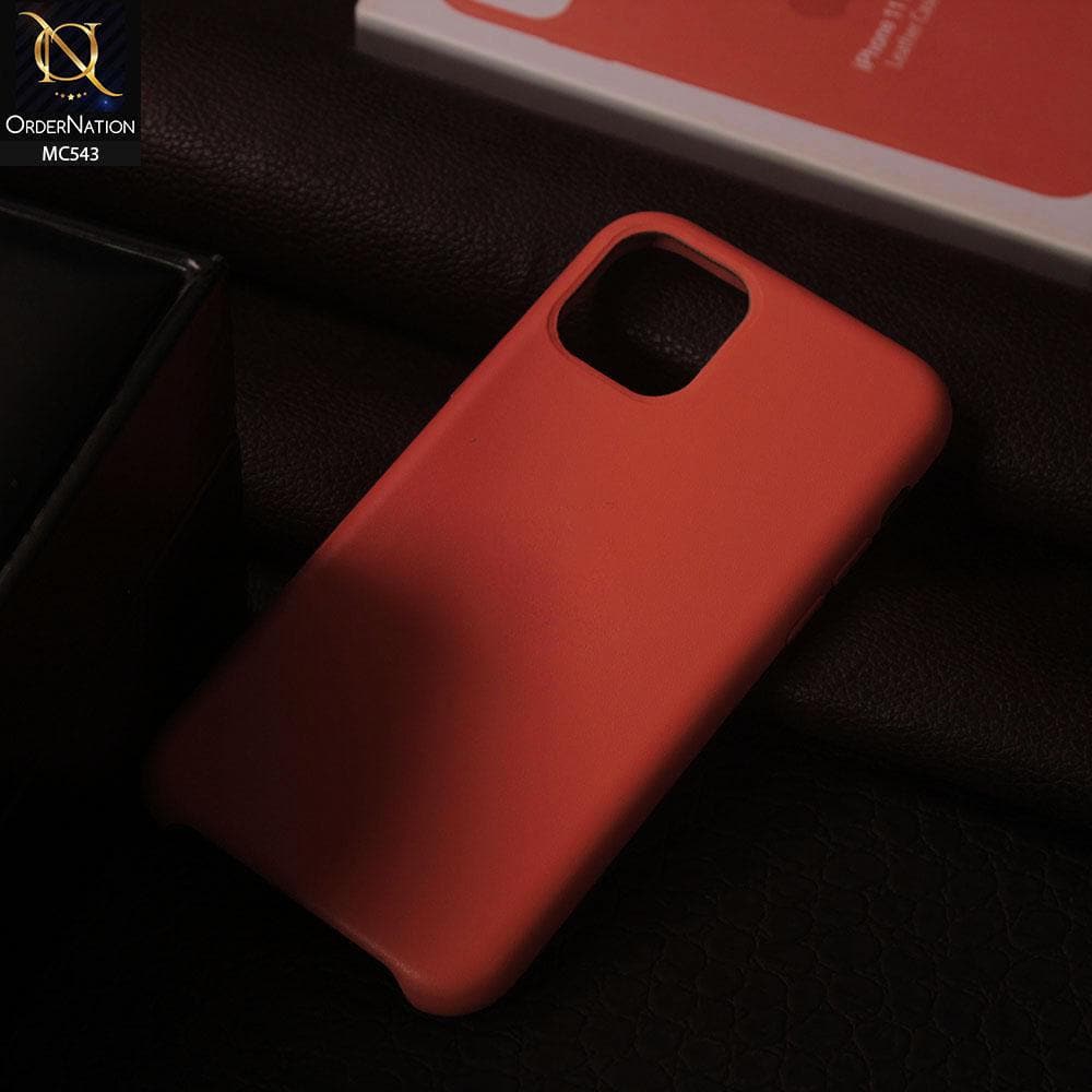 iPhone 11 Pro Max Cover - Clementine Orange - Luxury Elegant Leather Soft Case