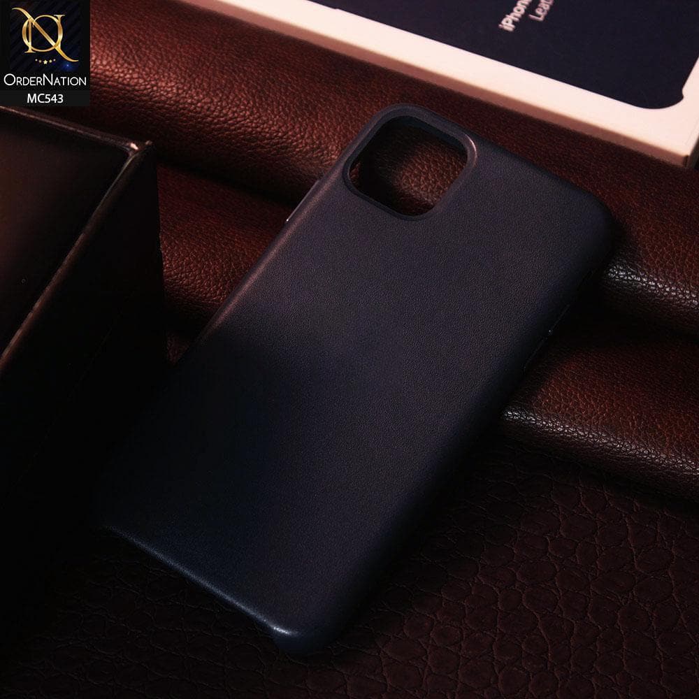 iPhone 11 Pro Max Cover - Midnight Blue - Luxury Elegant Leather Soft Case