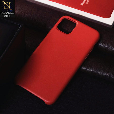 iPhone 11 Pro Max Cover - Red - Luxury Elegant Leather Soft Case