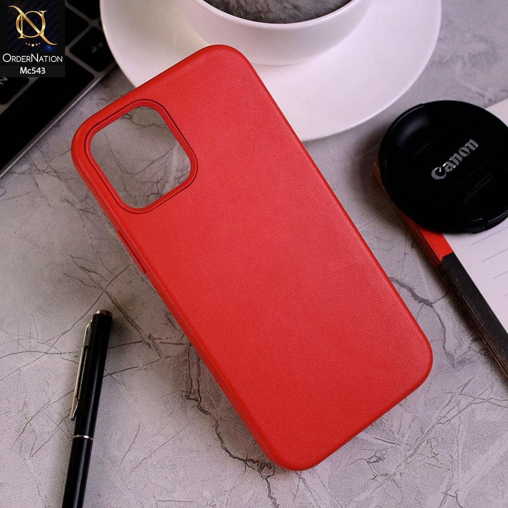 iPhone 12 Cover - Red - Luxury Elegant Leather Soft Case