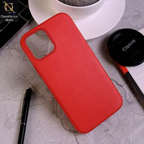 iPhone 12 Pro Cover - Red - Luxury Elegant Leather Soft Case