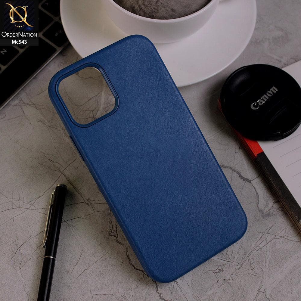 iPhone 12 Pro Max Cover - Blue - Luxury Elegant Leather Soft Case