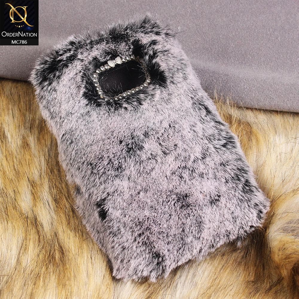 Samsung Galaxy S6 Edge - Gray - Luxury Rabbit Hair Fur Fluffy Case