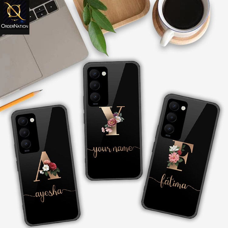 Tecno Camon 18 Premier Cover- Personalized Alphabet Series - HQ Ultra Shine Premium Infinity Glass Soft Silicon Borders Case