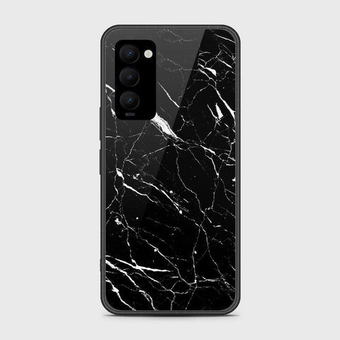 Tecno Camon 18T Cover- Black Marble Series - HQ Premium Shine Durable Shatterproof Case - Soft Silicon Borders