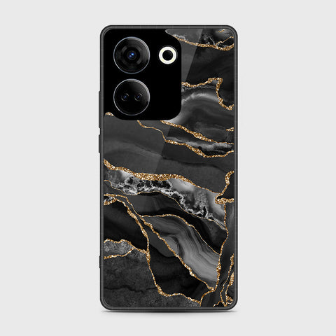 Tecno Camon 20 Pro  Cover- Black Marble Series - HQ Premium Shine Durable Shatterproof Case