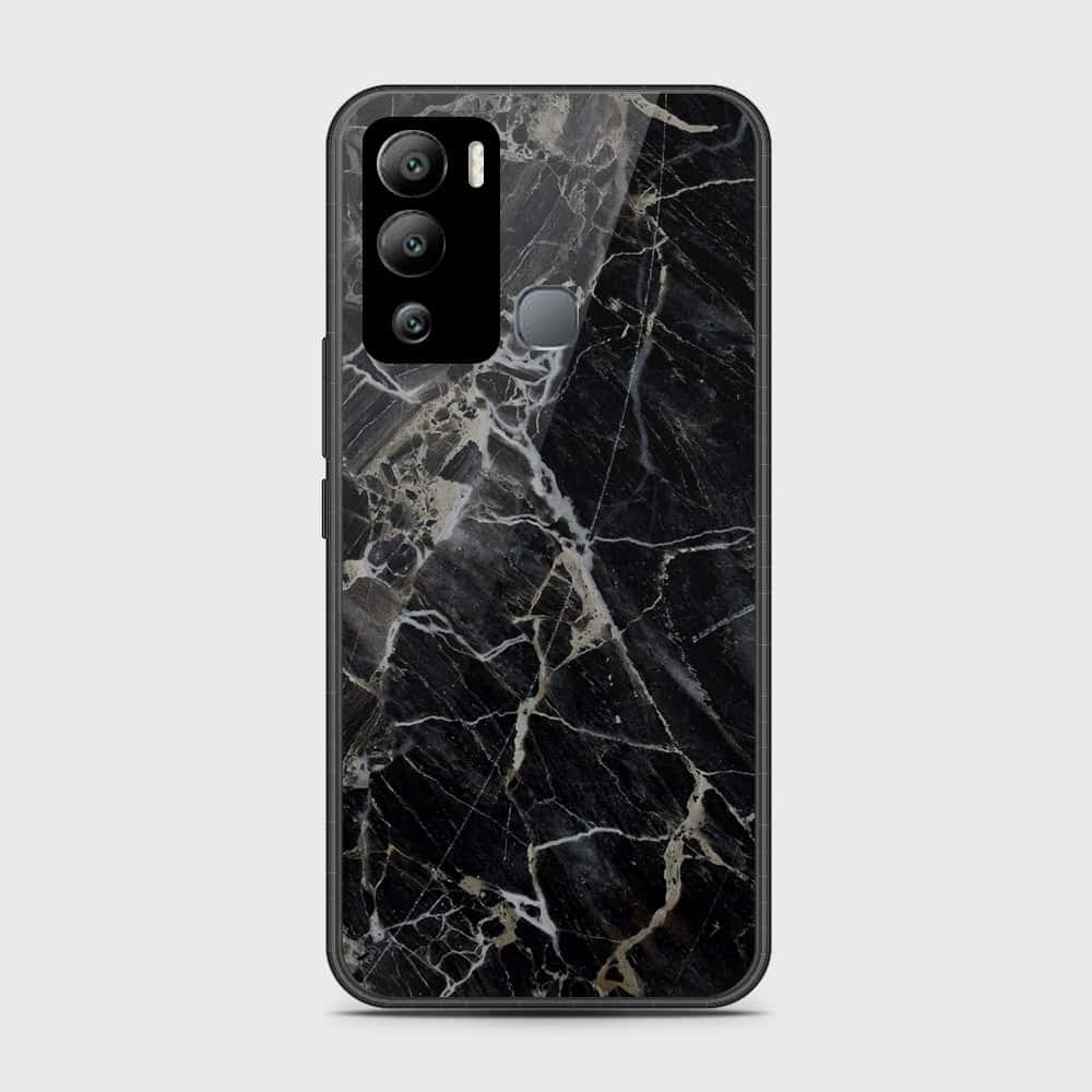 Infinix Hot 12i Cover- Black Marble Series - HQ Premium Shine Durable Shatterproof Case