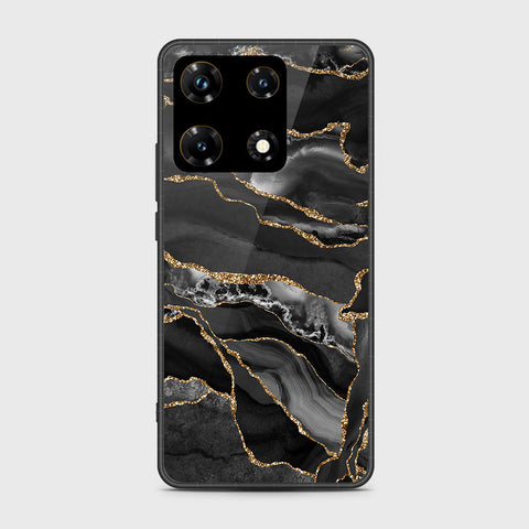 Infinix Note 30 Pro  Cover- Black Marble Series - HQ Premium Shine Durable Shatterproof Case