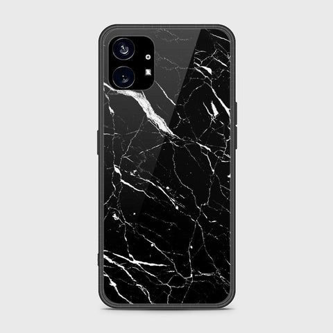 Nothing Phone 1 Cover- Black Marble Series - HQ Premium Shine Durable Shatterproof Case - Soft Silicon Borders