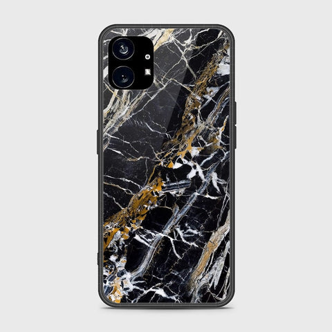 Nothing Phone 1 Cover- Black Marble Series - HQ Premium Shine Durable Shatterproof Case - Soft Silicon Borders