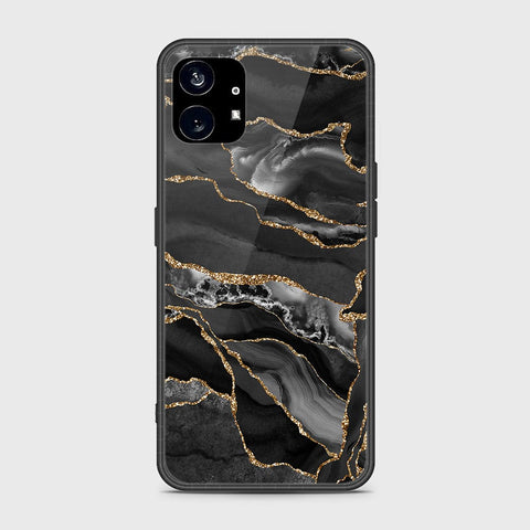 Nothing Phone 1 Cover- Black Marble Series - HQ Premium Shine Durable Shatterproof Case - Soft Silicon Borders