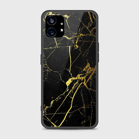 Nothing Phone 1 Cover- Black Marble Series - HQ Premium Shine Durable Shatterproof Case - Soft Silicon Borders