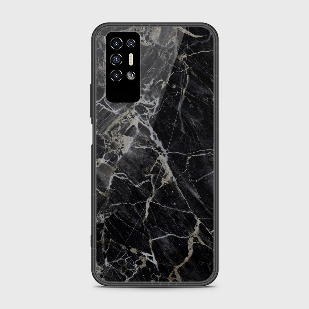 Tecno Pova 2 Cover- Black Marble Series - HQ Premium Shine Durable Shatterproof Case