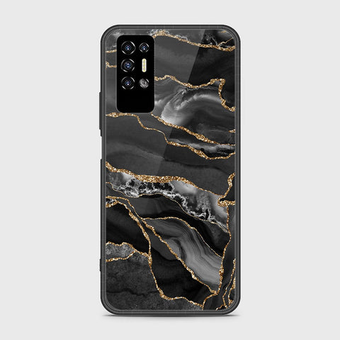 Tecno Pova 2 Cover- Black Marble Series - HQ Premium Shine Durable Shatterproof Case