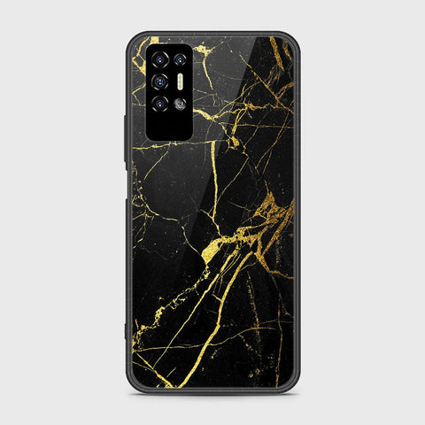 Tecno Pova 2 Cover- Black Marble Series - HQ Premium Shine Durable Shatterproof Case