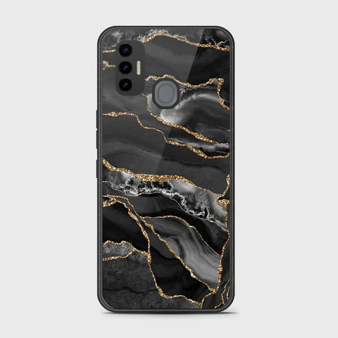 Tecno Spark 7 Cover- Black Marble Series - HQ Premium Shine Durable Shatterproof Case