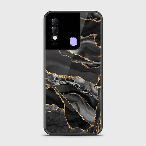 Tecno Spark 8 Cover- Black Marble Series - HQ Premium Shine Durable Shatterproof Case