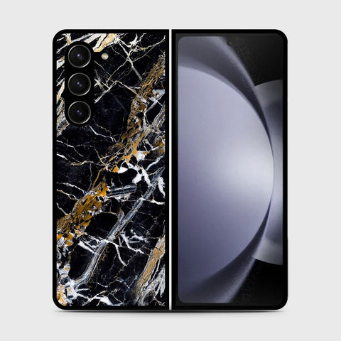 Samsung Galaxy Z Fold 5 5G  Cover- Black Marble Series - HQ Premium Shine Durable Shatterproof Case