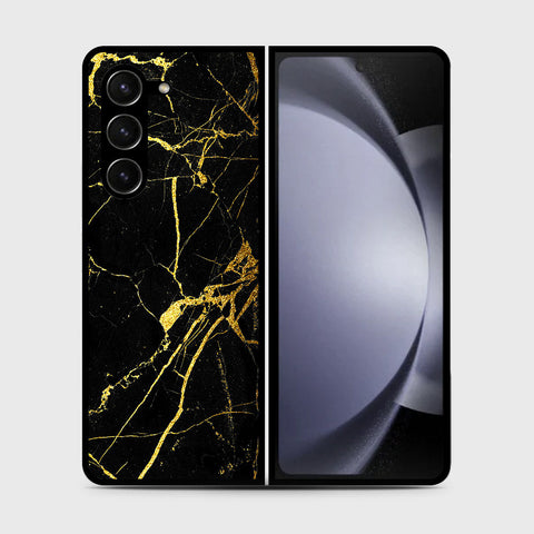 Samsung Galaxy Z Fold 5 5G  Cover- Black Marble Series - HQ Premium Shine Durable Shatterproof Case