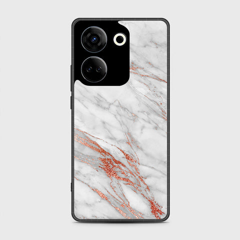 Tecno Camon 20 Pro  Cover- White Marble Series - HQ Premium Shine Durable Shatterproof Case