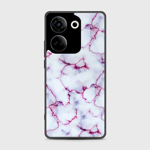 Tecno Camon 20 Pro  Cover- White Marble Series - HQ Premium Shine Durable Shatterproof Case