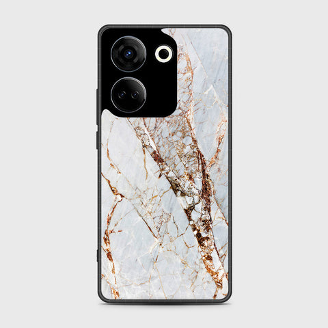 Tecno Camon 20 Pro  Cover- White Marble Series - HQ Premium Shine Durable Shatterproof Case