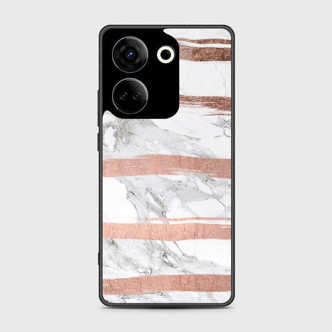 Tecno Camon 20 Pro  Cover- White Marble Series - HQ Premium Shine Durable Shatterproof Case