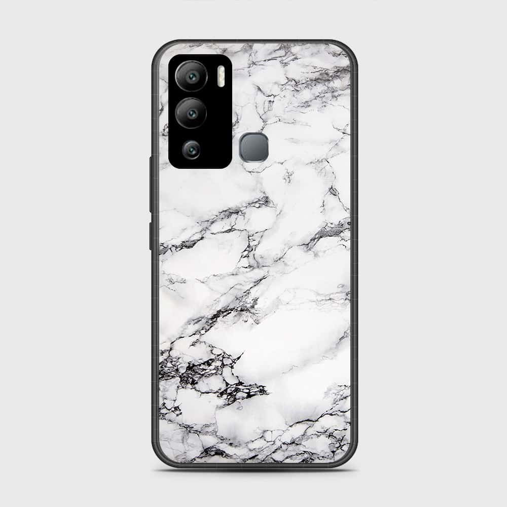 Infinix Hot 12i Cover- White Marble Series - HQ Premium Shine Durable Shatterproof Case